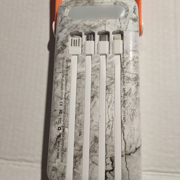 Letscom Solar Power Bank 26800mAh W/Built-In Cables & LED Light Portable Charger - Picture 4 of 9